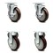 Service Caster 5 Inch Maroon Polyurethane Swivel Top Plate Caster Set with 2 Brakes 2 Rigid SCC SCC-20S514-PPUB-MRN-TLB-2-R514-2 - alternate 1